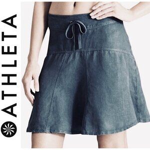 NEW! Athleta Daydream 100% Linen A-Line Skirt Gray SZ 12P